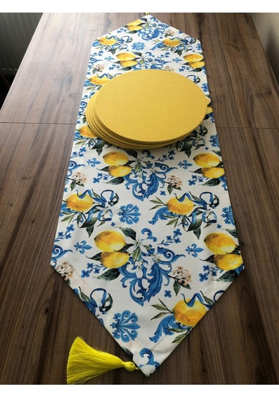 Limon Desenli Runner & Sarı Renk Supla Çok Renkli