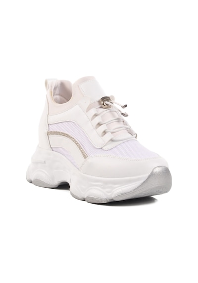 Beyaz Yüksek Taban Kadın Sneaker 6064 Z Beyaz