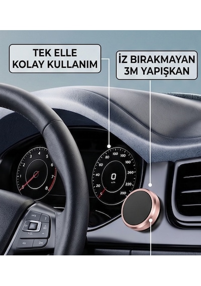Tüm Modellerle Uyumlu Manyetik Araç İçi Telefon Tutucu Çok Amaçlı Mıknatıslı Torpido Üstü Tutacak Çok Renkli