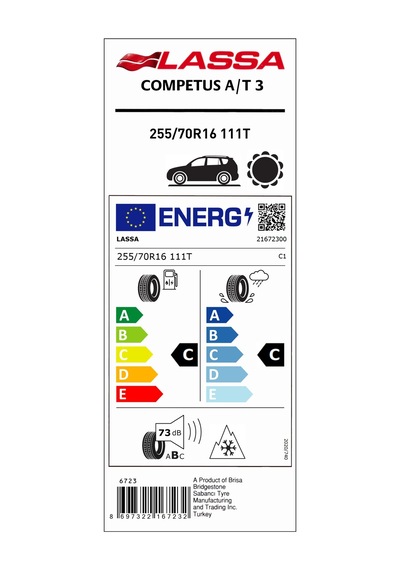 Lassa Competus A/T 3 255/70R16 111T Dört Mevsim Lastiği 2026