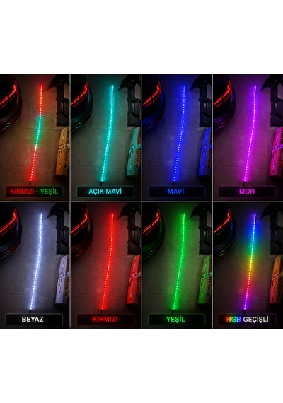 P Garaj Rgb Bagaj Altı Led Şerit Açık Mavi Kırmızı Beyaz Geçişli Rgb Efekt Akan Işık 0