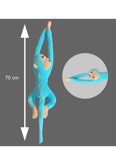 Peluş Maymun. Elleri Yapışabilen Uyku Ve Oyun Arkadaşı -70 Cm Mor