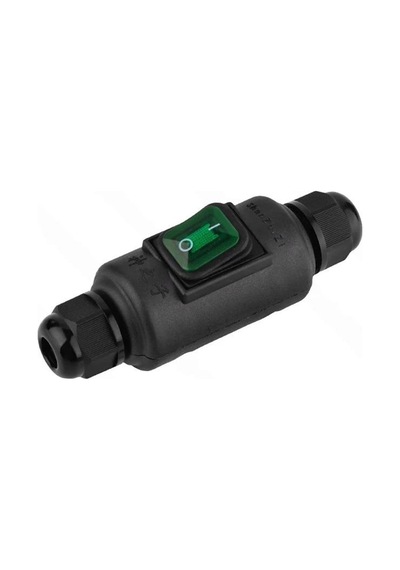 Ayt Powermaster Pm-26935 Su Geçirmez Siyah Kablo Switch 4 Pin Dış Çephe Aç Kapa Düğme Anahtar Neme Dayanıklı