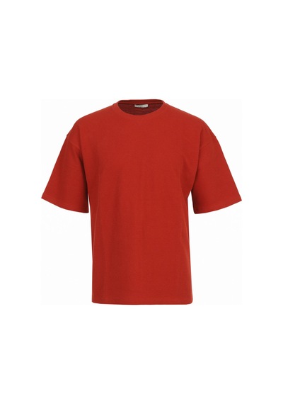 Kip Kiremit Bisiklet Yaka T-shirt Çok Renkli