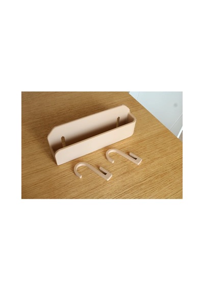 Alvera Yatak Kenarı Askılı Saklama Kutusu Komodin Alternatifi Telefon Gözlük Mendil Organizeri Bej