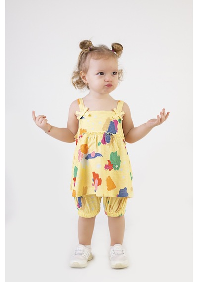 Harika Kids Kız Bebek Tunik Model Şortlu Alt-üst Takım 001