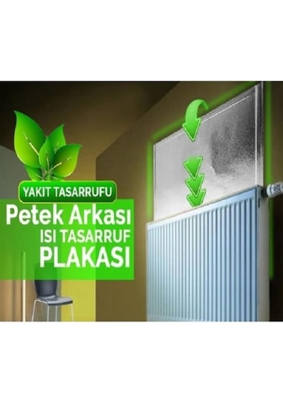 5 Adet Petek Radyatör Arkası Folyo Plaka Kalorifer Soba Arkalığı Alüminyum Isı Yalıtım Folyosu