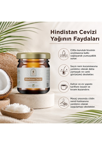 Hindistan Cevizi Yağı 210 Ml. %100 Saf