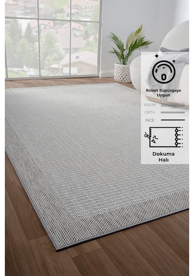 Konfor Halı Konfor Sisalux 3093 Krem Jüt Tabanlı Modern Dokuma Kilim Sisal Hasır Halı