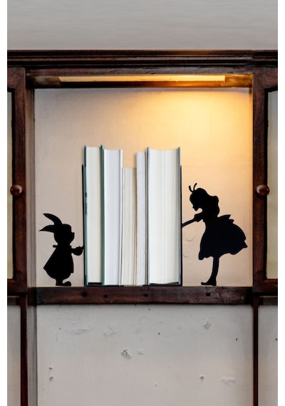 Metal Kitap Tutucu Alice Harikalar Diyarında Figürlü Kitap Desteğ