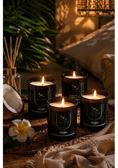 Doqu Home Exotic Island Kokulu Mum Saydam - 170 Gr 4'lü Kahverengi