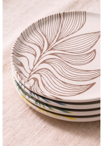 Leaf Harmony Nordic 4'lü Pasta & Sunum Tabağı 22 Cm Çok Renkli