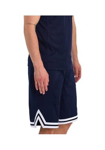 Adams Erkek Polyester Beyaz Şeritli Basketbol Şort 001