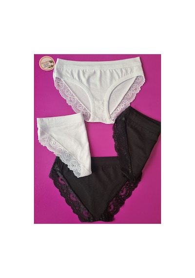 Demirsa Boutique Dantelli Ve Biye Detaylı 4'lü Siyah Ve Beyaz Renk Modal Kadın Bikini Külot Siyah-beyaz Demirsa Boutique Dantelli Ve Biye Detaylı 4'lü Siyah Ve Beyaz Renk Modal Kadın Bikini Külot Siyah-beyaz