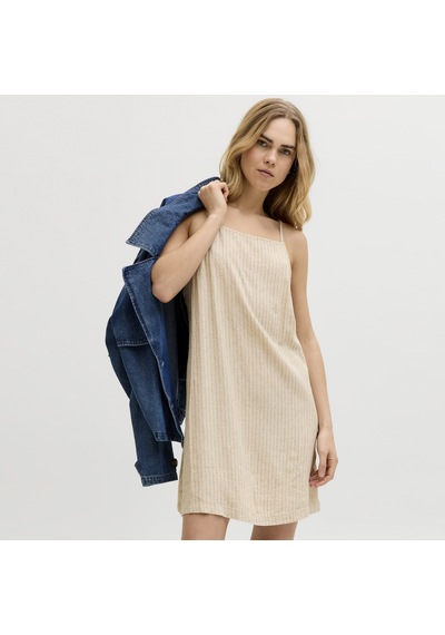 Kadin Kare Yaka Kolsuz Elbise - Almira - 12294717 Feather Gray