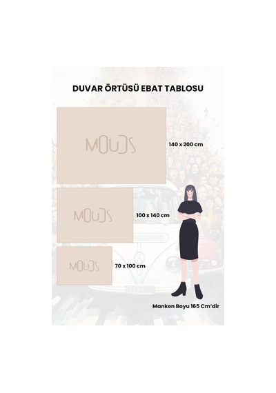 Vosvos Desenli Duvar Halısı Duvar Örtüsü Tapestry Süet Dokulu Kumaş