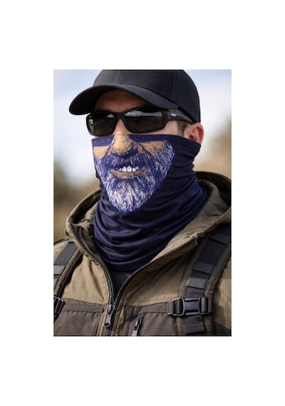 Sakallı Yüz Desenli Baf Buff - Çok Amaçlı Boyunluk & Maske 1 No