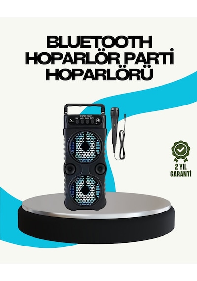Nrzsnt Led Işıklı Kablosuz Hoparlör Bluetooth, Fm Radyolu, Taşınabilir Şarjlı