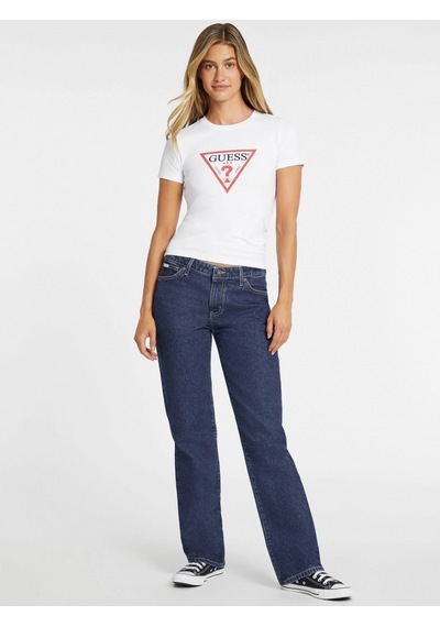 Guess Jeans Kadın Beyaz Slim Fit T-shirt W4yı04j1314-g011 Beyaz