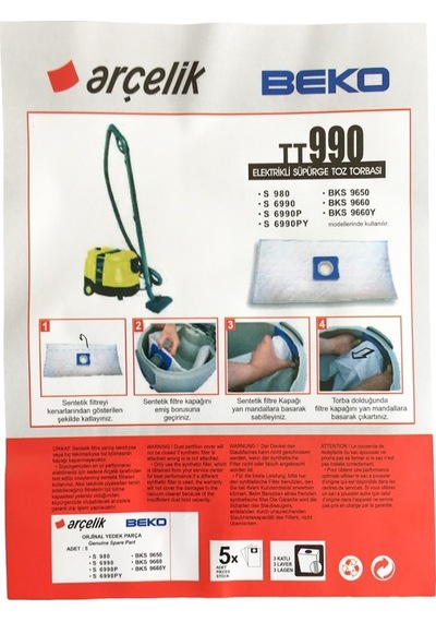 X-Bag X-Bag Arçelik S 7610 Robotto Uyumlu Süpürge Toz Torbası 10 Adet Standart