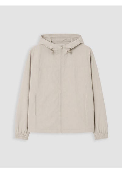 Lcw Everyday Bej Kapüşonlu Oversize Kadın Yağmurluk