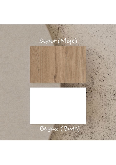 1740 Napoli 180 Cm Membran Mdf Kapaklı Bohem Konsol Sepet - Beyaz Beyaz - Meşe