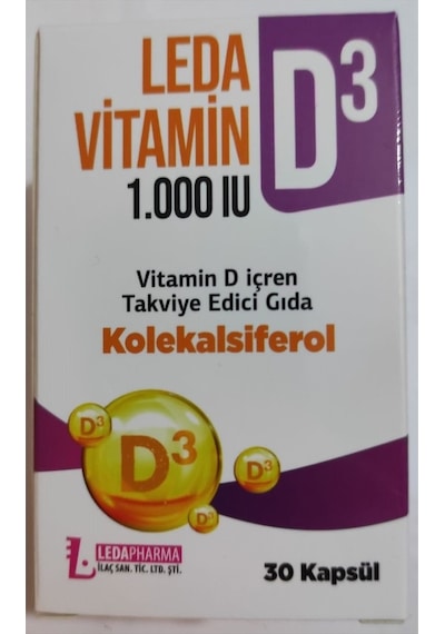 Leda Vitamin D3 1000 Iu 30 Kapsül