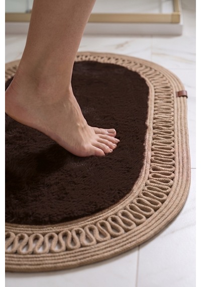 Banyo Paspası Takımı 60x100+40x60 Cm İç Trikot Acı Kahve & Camel