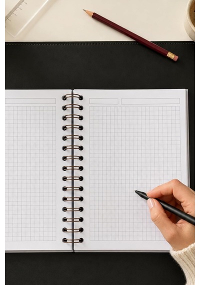 A5 Spiralli Sert Kapak 120 Yaprak Bullet Journal Not Defteri, Kareli, Gri Love, Bj-k001 Çok Renkli