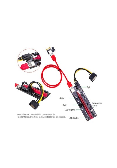 Pcı E 1X To 16X Usb 3.0 Riser Ekran Kartı Bitcoin 009S 9. Nesil