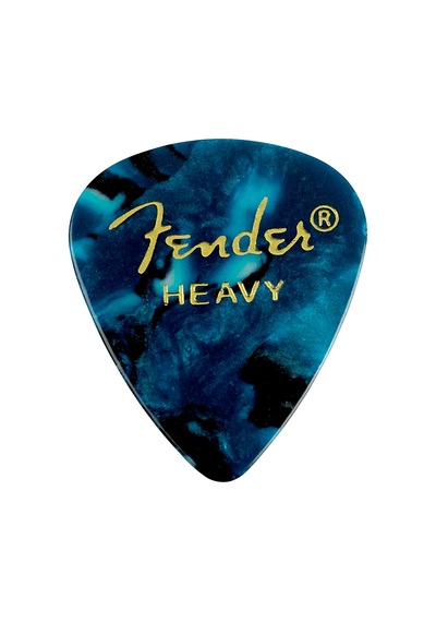 Fender 1980351908 Premium Celluloid 351 Shape Heavy Gitar Penası Ocean Turquoise Turkuaz İnci Rengi Estetik Görünüm Ve Profesyonel Performans 12'li