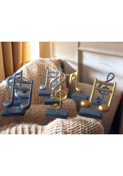10cm-20cmlik Kırılmaz Polyester Beyaz Renk,nota Desenli Biblo