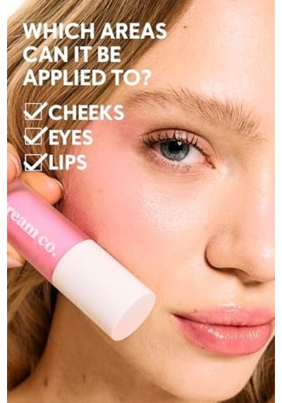Cream Co. Allık Ruj Göz Farı Glow Tint Radiant Pink, Nemlendirici Makyaj, 505 Pembe, Hyaluronik Asit Peptit 0