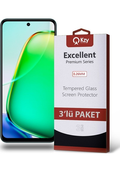 Xiaomi Vivo Y28 İle Uyumlu Temperli Ekran Koruyucu Kırılmaz Cam Ekonomik 3'lü Paket