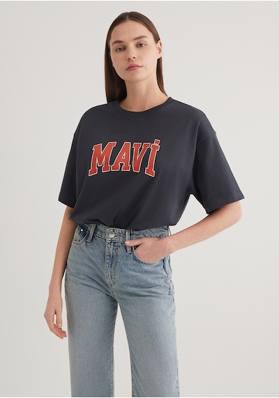 Mavi - Mavi Logo Baskılı Gri Tişört 1600843-82185 Gri