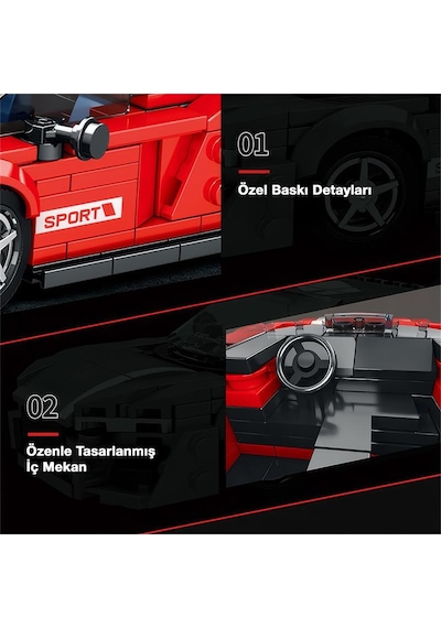 Reobrix Creator 681 Audi R8 Spor Araba Yaratıcı Yapı Blok Seti Building Blocks - 413 Parça