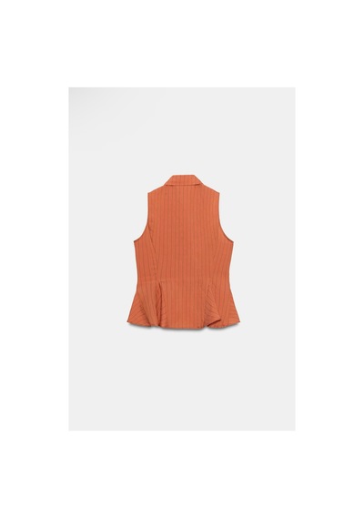 Lilly Cinnamon Line Kadın Kolsuz Üst Gömlek Ve Pantolon Takım Tarçın Tarçın