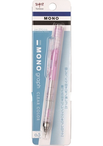 Tombow Versatil Kalem Mono Graph 0.5 Mm Şeffaf Pembe Çok Renkli