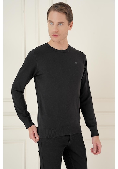 Efor Tr 875 Slim Fit Siyah Klasik Triko Siyah