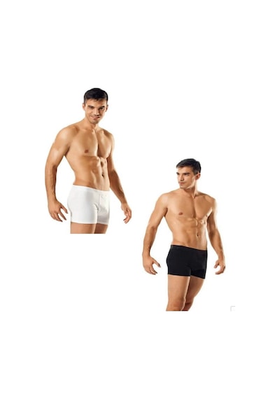 Tutku Erkek Elastan Likralı Boxer 3 Siyah + 3 Beyaz 6'lı Paket Abani Classic Çok Renkli