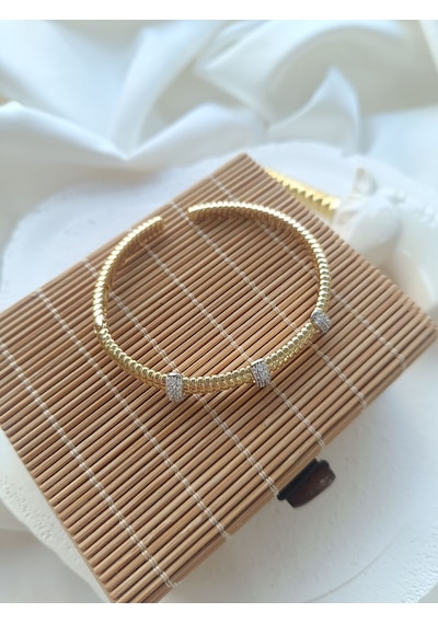 Xuping Mini Taşlı Kelepçe Gold