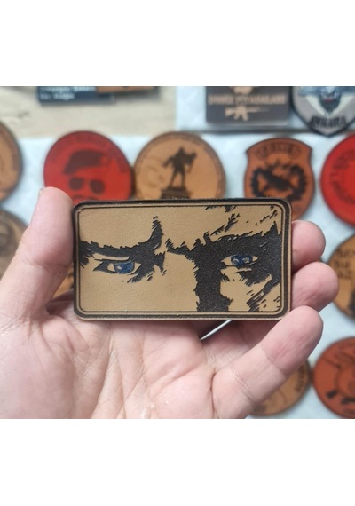 Atatürk Mavi Göz - Deri Peç - Arma - Leather Patch Bej