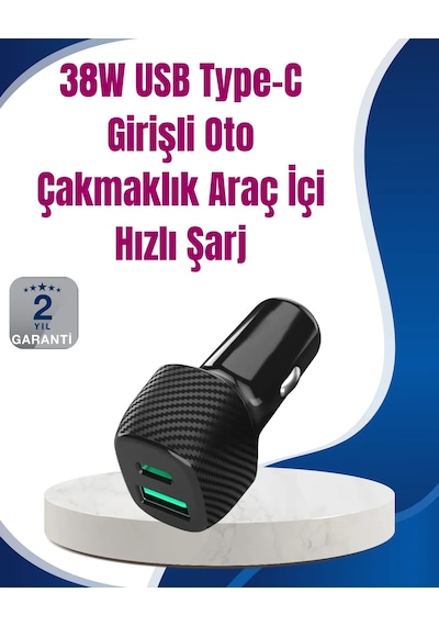 Power Delivery Destekli 38w Araç Tipi Hızlı Şarj Cihazı Diğer