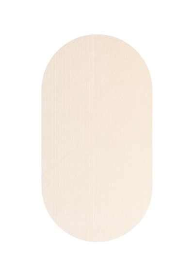 Oval Puffy Yumuşak Peluş Halı , Kaymaz, Yıkanabilir, Antre, Hol, Mutfak, Makyaj Masası Önü Halısı Krem
