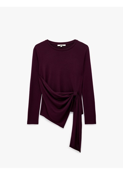 Koton Asimetrik Bağlamalı Mürdüm Rengi Yumuşak Dokulu Tişört Bisiklet Yaka Uzun Kollu Slim Fit Drapeli Mürdüm 7wak50013pk Mor Koton Asimetrik Bağlamalı Mürdüm Rengi Yumuşak Dokulu Tişört Bisiklet Yaka Uzun Kollu Slim Fit Drapeli Mürdüm 7wak50013pk Mor