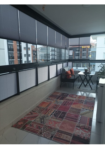 Plise Perde Premium Cam Balkon Isı Yalıtım Leke Tutmaz Katlanır Perde Antrasit
