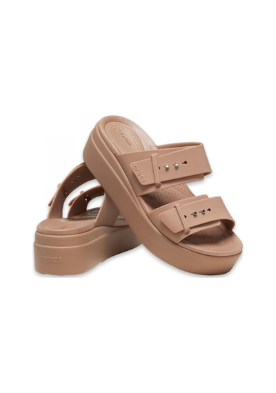 Crocs 207431 Brooklyn Buckle Lowwdg Çift Bantli Karamel Kadın Terlik Karamel