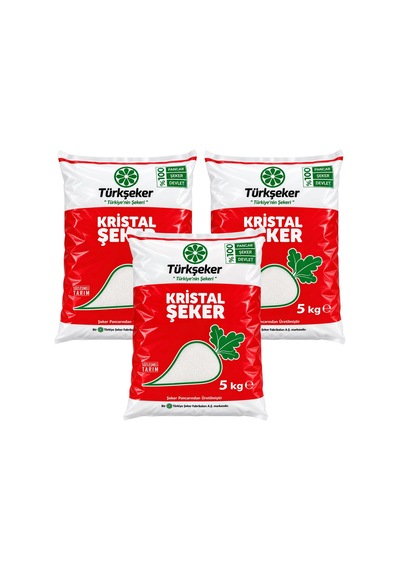 Türk Şeker Toz Şeker 5 Kg 3 Lü Yeni Ambalaj