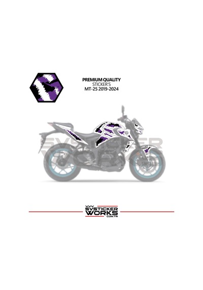 Yamaha Mt25 Kaplama Sticker Air Brush Motor Kaplama Modeli Hazır Kit 2019 / 2024 Uyumlu Mor