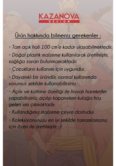 Kazanova Design Luffy Gomu Gomu No Pistol Katlanabilir Yumruk 100 Cm One Piece Anime Cosplay